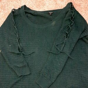 Scoop neck crocheted sweater